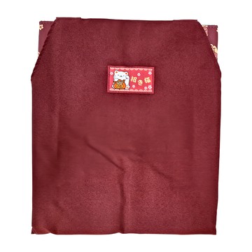 熊圓 萬福招財貓布標四口圍裙 55x67cm  顏色隨機  1個