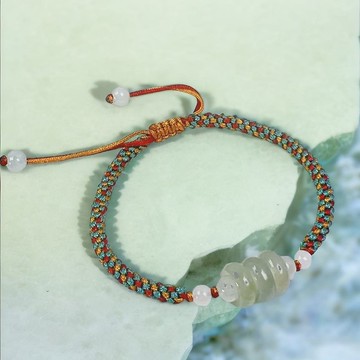 【萬事亨通】冰種翡翠路路通編織手鍊| 天然緬甸玉翡翠A貨 | 送禮