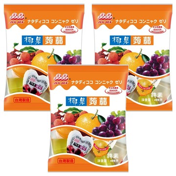 晶晶 心型椰果蒟蒻果凍  400g  3袋