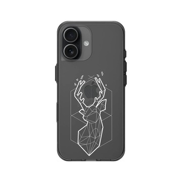 iPhone 17 Clear (相機按鈕) 酷墨灰 - Animal Silhouette / 動物剪影 - 幾何-北歐系列/白鹿