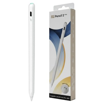 eiP 全磁吸觸控筆 Pencil 2 iPad Air M2/iPad Pro M4適用  白色  1個