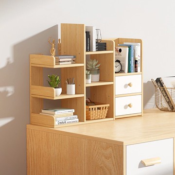 桌面書架 書桌上簡易書架學生宿舍置物架子簡約小型書櫃辦公室桌面收納書架『CM398188』