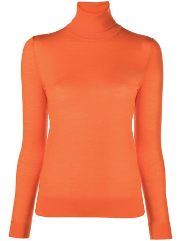 Calvin Klein - roll-neck wool jumper - women - Wool - M - Orange