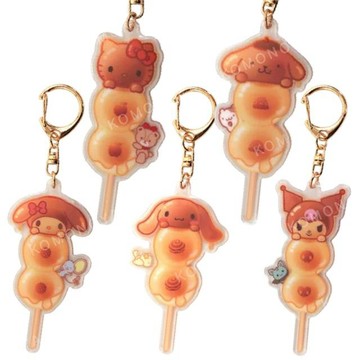 小禮堂 Sanrio 三麗鷗 壓克力造型吊飾 (醬油丸子款) Kitty 美樂蒂 酷洛米 大耳狗