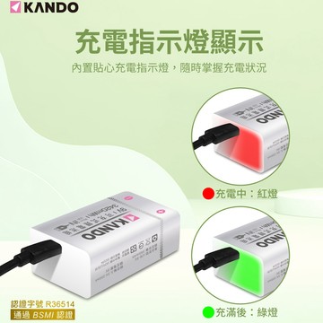 台灣現貨 9V電池 方型電池 USB充電式鋰電池 MicroUSB充電 3.7V 1000mAh 贈送充電線一條