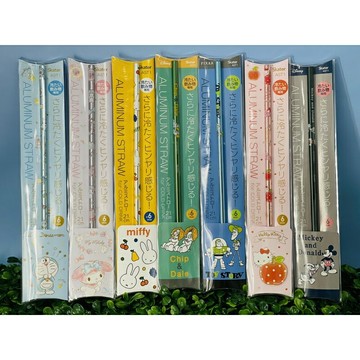 【日本SKATER】鋁吸管 環保吸管 21 cm 冷飲吸管 細吸管 米奇 奇奇蒂蒂 哆啦A夢 玩具總動員 質感佳