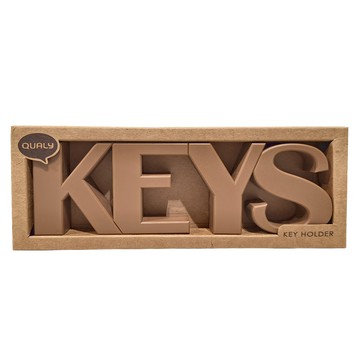 QUALy KEYS 鑰匙收納架 202 x 70 x 21mm  咖啡色  1個