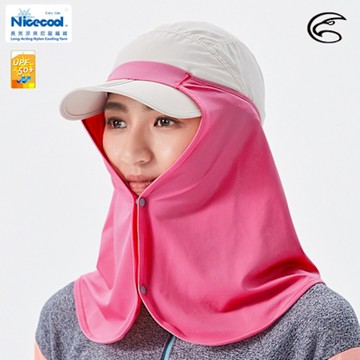 ADISI NICE COOL 吸濕涼爽透氣抗UV防曬護頸罩 AS21027 深粉紅(M-L)｜UPF50+、涼感、防曬、護頸罩