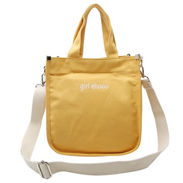 現貨+預購 手提包帆布側背包-純色簡約刺繡字母女包包7色73xb9【獨家進口】【米蘭精品】