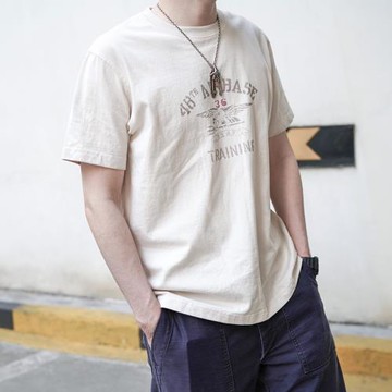 新款短袖t恤男士純棉字母印花圓領復古休閑寬松美式情侶上衣INS潮