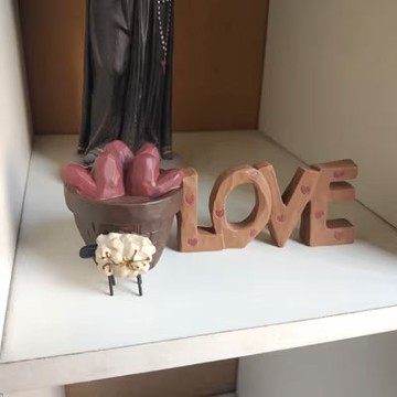 現貨-祝福禮品170 可愛紀念合成樹脂擺件禮物 (LOVE羊)