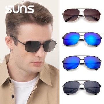 【SUNS】時尚偏光金屬方框墨鏡 Polarized駕駛太陽眼鏡 S38 台灣製/防眩光/抗UV400