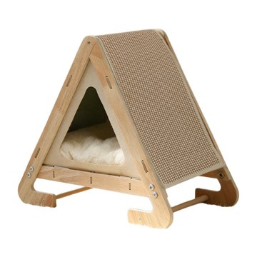 貓抓板 貓咪磨爪玩具 多功能 立式 三角貓抓板 貓窩 一體式 A型 帳篷 耐磨不易掉屑