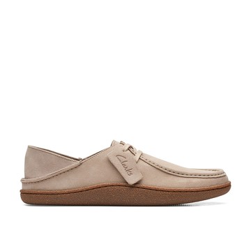 Clarks 匹爾頓-Pilton Wallabee男款真皮可後踩休閒便鞋(沙色) CLM65835C
