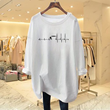 打底衫女內搭2025新款春秋寬松大碼純棉白色長款下衣失蹤長袖T恤