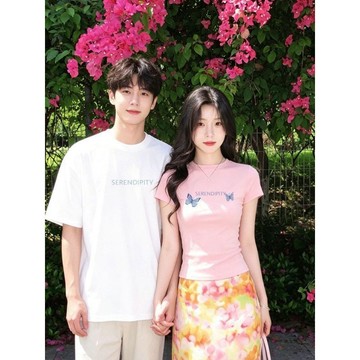 7481 人納入收藏夾🎭純棉特別的情侶裝短袖T恤2026夏季新款一男一女小衆不撞款上衣女T86E