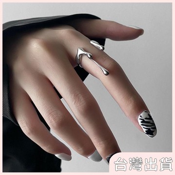 ✨臺灣出貨✨【飾飾如意】個性水滴液體戒指女復古時尚嘻哈開口指環創意朋克食指戒潮
