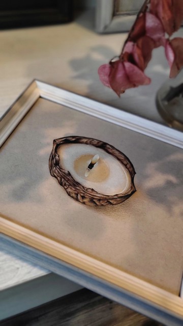 手繪核桃蠟燭裝飾擺框