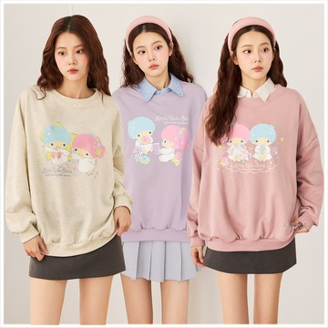 天藍小舖-雙星仙子生活日常棉質大學T-共3色-$590【A28280449】