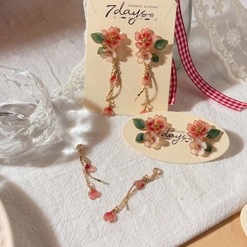 初見春芽-耳環 / 水晶花飾品 / 手作飾品