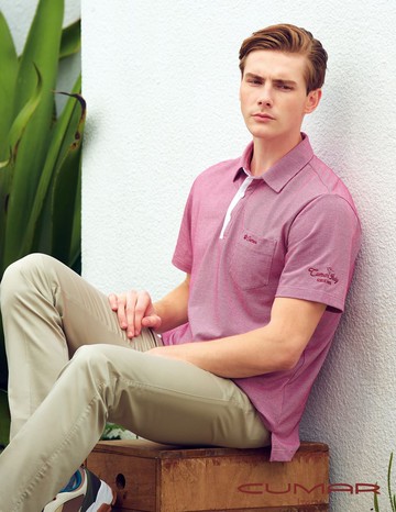 CUMAR 本布領雙色組織短袖POLO衫(HiCool)/218211