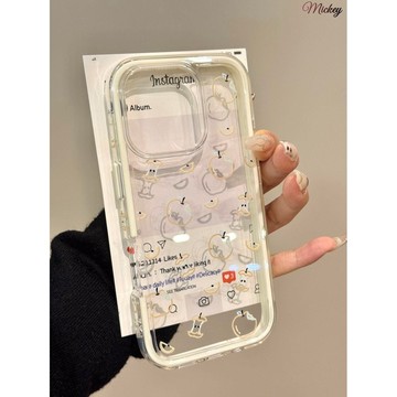 韓系滿屏小蘋果適用iPhone16promax手機殼蘋果15新款14女13/12/11