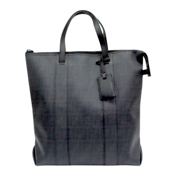 【二手名牌BRAND OFF】FENDI 芬迪 黑色 帆布 North South Zucca 托特包 7VA196