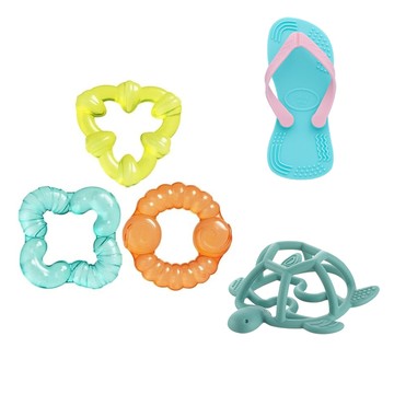 Playgro 幾何冰涼三色固齒器+人字拖固齒器隨機+Richell 3D固齒器隨機