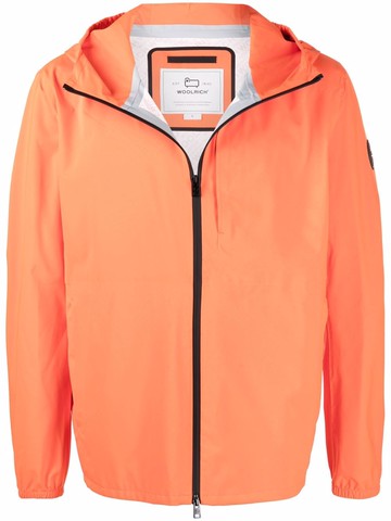 Woolrich - sleeve-logo hooded jacket - men - Polyester - L - Orange