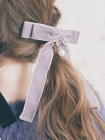 典雅絲絨蝴蝶結髮夾(8A43FHJ0200) - Maison de FLEUR