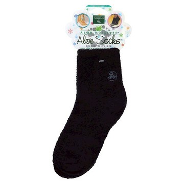 Earth Therapeutics, 蘆薈保濕，蘆薈襪，黑色，1 雙