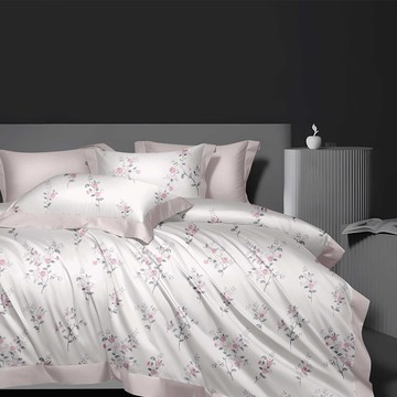 FOCA 吸濕排汗天絲天絲床包 +枕套 2個 採用3M專利吸濕排汗藥劑 芊芊花園  白色 + 花卉  Queen Size