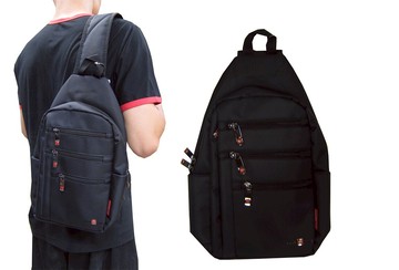 限時 滿3千賺10%點數↘ | ~雪黛屋~OVER-LAND 單肩後背包中容量主袋+外袋共五層內水瓶固定袋可單左肩單右肩防水尼龍布材質輕便T5798A