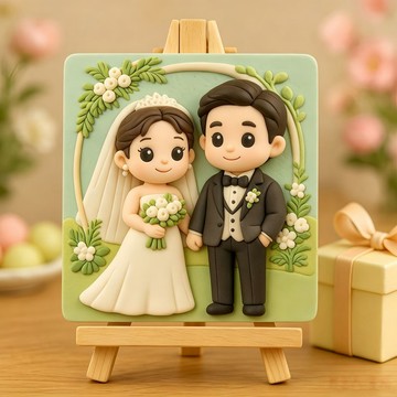 【客製化】3D打印Q版深浮雕立體相框冰箱貼相框擺件新婚禮物生日紀念日禮物