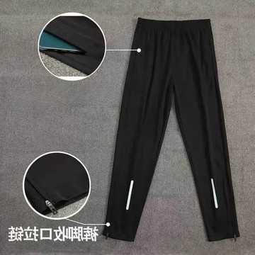 【臺灣出貨】美式運動褲薄款冰絲速幹褲體育生訓練褲子直筒田徑跑步寬鬆側拉鍊褲子男 男生長褲薄款長褲