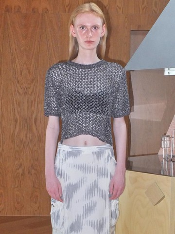 Scotch Crop Half Knit Top_Dark Grey