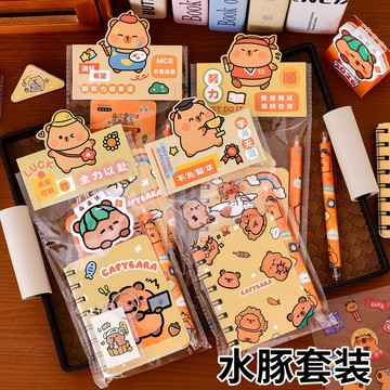 隔日到貨💡卡皮巴拉 文具套裝 小學生 幼稚園 安親班禮品 可愛獎勵 禮盒 高顏值 水豚伴手禮 開學小禮品