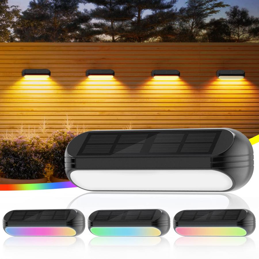 バックヤード ソーラーガーデンライト屋外 パスライト RGB 暖色LED IP65防水 装飾ライトセット 庭 階段 通路 玄関等に適用  LINEショッピング