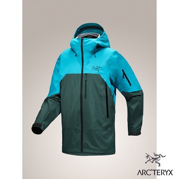 【Arcteryx 始祖鳥官方直營】男 Rush 防水外套 熱帶魚藍/皮西亞斯綠