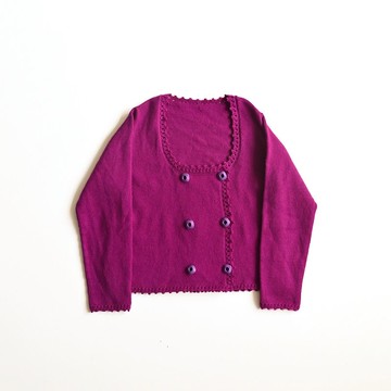 【蛋植物古著】紫陽花道U領開襟古著毛衣