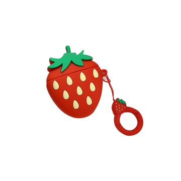 【瘋殺特惠】Airpods/Airpods Pro 矽膠帶掛繩保護套 草莓
