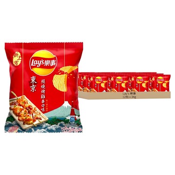 Lay's 樂事 波樂洋芋片 東京照燒烤雞串口味  34g  12包