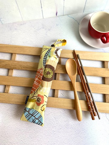 自然輕巧防水餐具袋 環保 好收納 易清洗