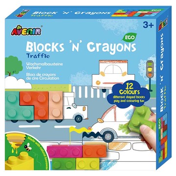 AVEnIR 新積木蠟筆套組  交通工具  1組