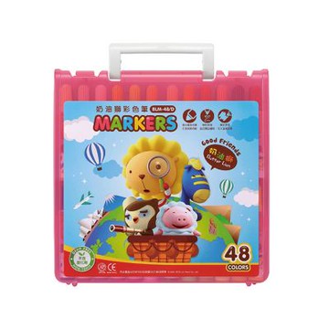 【SIMBALION 雄獅文具】奶油獅 彩色筆 48色 /盒 BLM-48(外盒顏色隨機出貨)