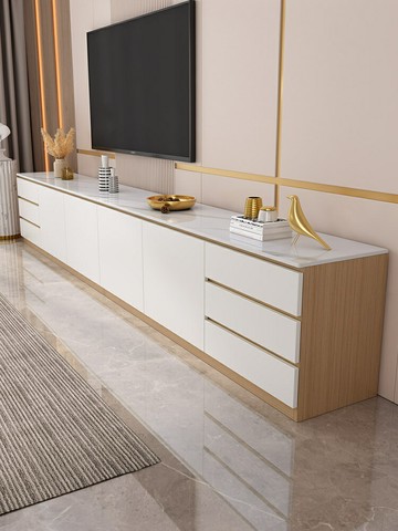 電視櫃茶幾組合客廳2025新款家用落地收納儲物櫃一體實木電視機[DD220109]