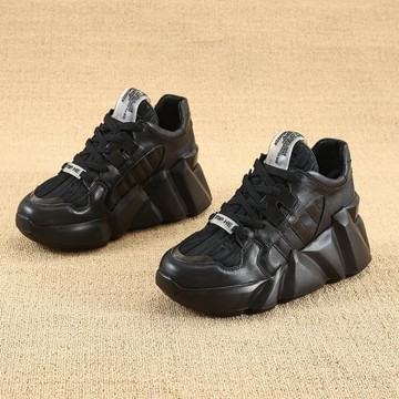 厚底顯腳秋冬季休閑歐貨老爹鞋