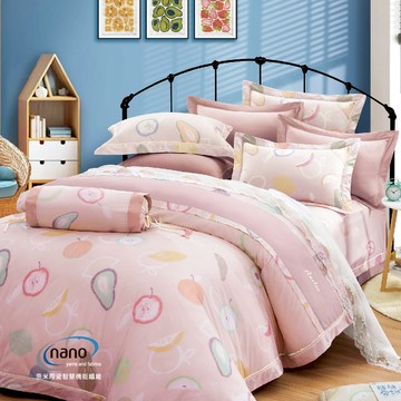 七件式床罩組/純粹好棉/2503水果芭蕾(粉)