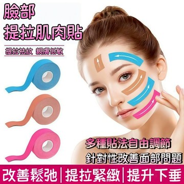 🚀隔日到貨🚀臉部可用肌肉貼 法令紋提拉臉貼 彈力繃帶 膠帶 面部專用肌肉貼 臉部專用肌肉貼 肌內效貼 拉皮v臉塑形膠布
