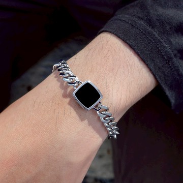 BOSS / 1580650 / Odell 不鏽鋼鍊條手鍊 銀色